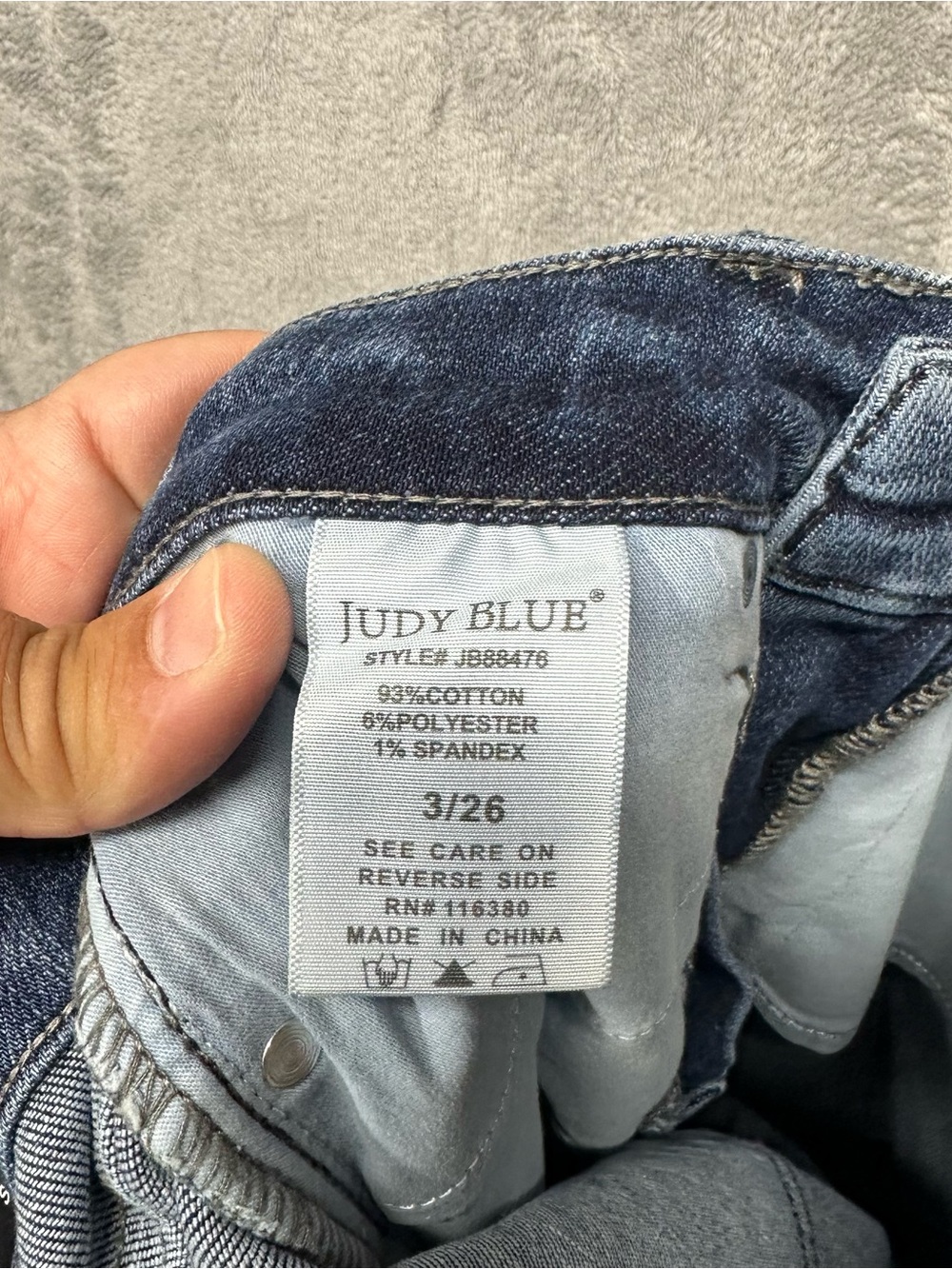 Judy Blue Slim Boot Jeans Womens Size 3/26 Medium Wash Stretch Side Slit Hem - Picture 8 of 9